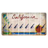 California Coastline Cut License Plate Strips (Set of 8) Strawberry