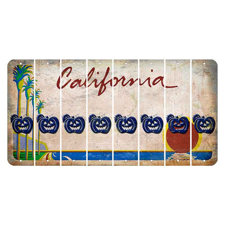 California Coastline Cut License Plate Strips (Set of 8) Pumpkin