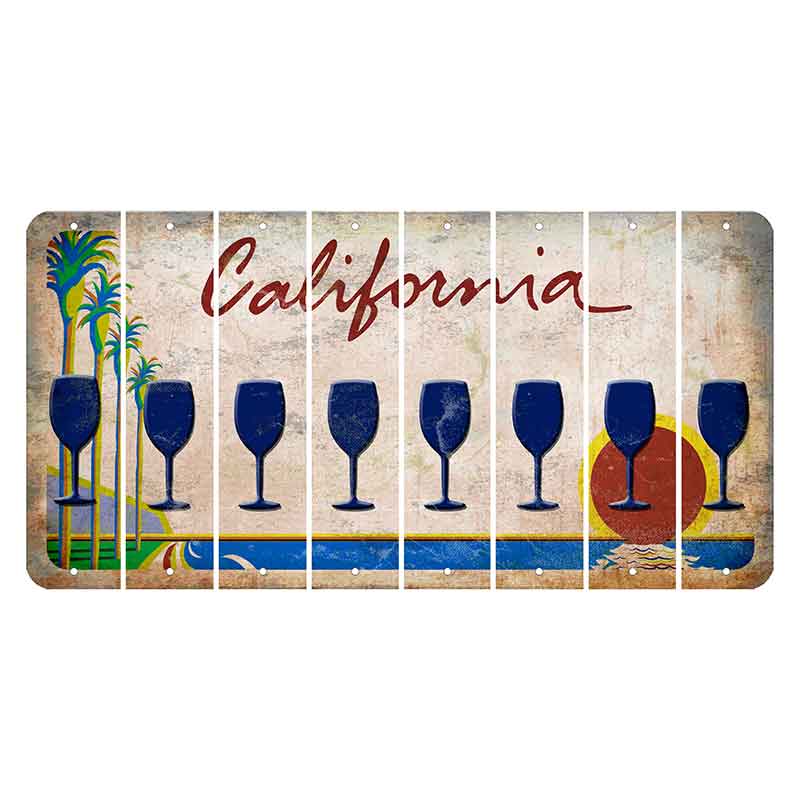 California Coastline Cut License Plate Strips (Set of 8) Whale
