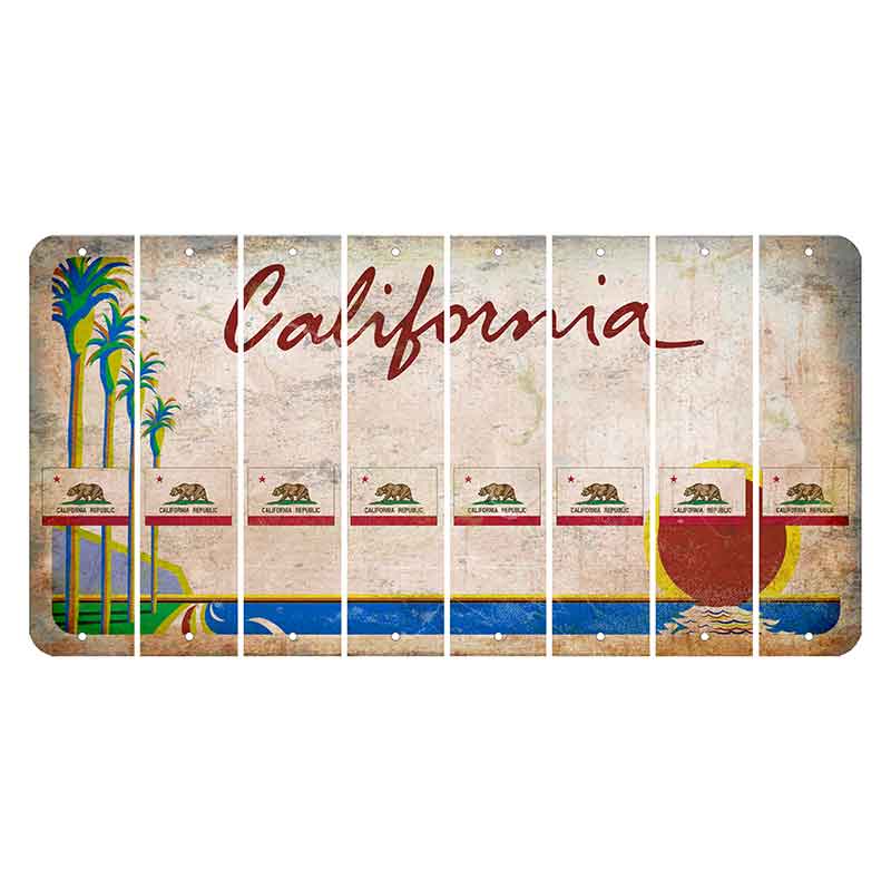 California Coastline Cut License Plate Strips (Set of 8) Star Fish