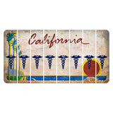 California Coastline Cut License Plate Strips (Set of 8) Caduceus