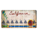California Coastline Cut License Plate Strips (Set of 8) Gadsden