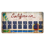 California Coastline Cut License Plate Strips (Set of 8) Tennis Racket