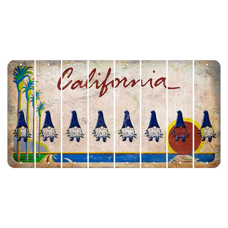 California Coastline Cut License Plate Strips (Set of 8) Gnome