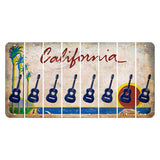 California Coastline Cut License Plate Strips (Set of 8) Guitar