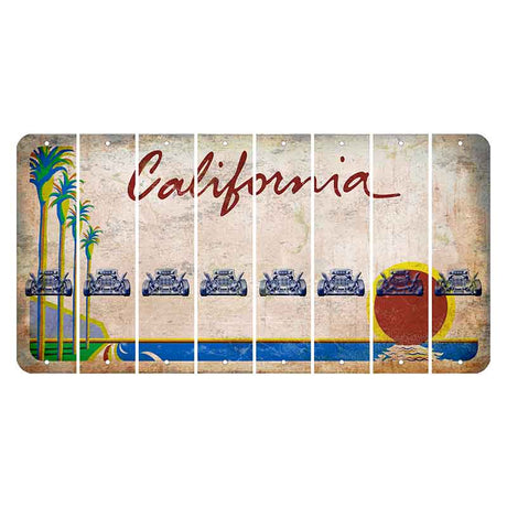 California Coastline Cut License Plate Strips (Set of 8) Hot Rod
