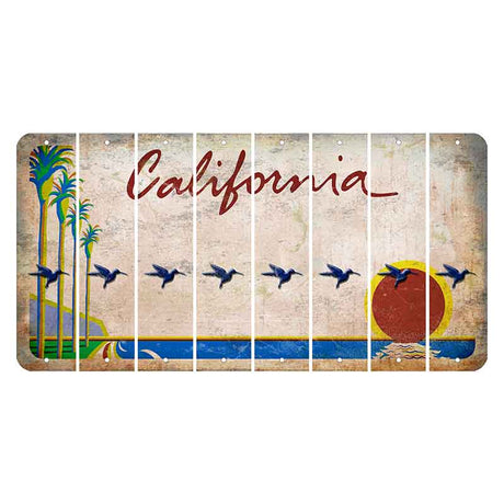 California Coastline Cut License Plate Strips (Set of 8) Hummingbird