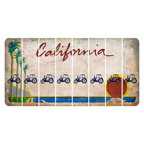 California Coastline Cut License Plate Strips (Set of 8) Tiki