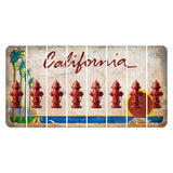California Coastline Cut License Plate Strips (Set of 8) Fire Hydrant
