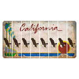 California Coastline Cut License Plate Strips (Set of 8) Bald Eagle