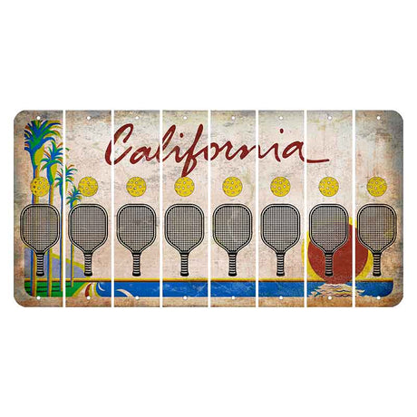 California Coastline Cut License Plate Strips (Set of 8) Pickleball