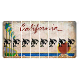 California Coastline Cut License Plate Strips (Set of 8) Volleyball
