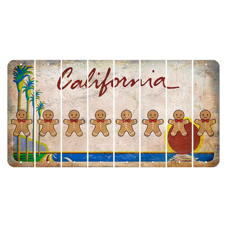 California Coastline Cut License Plate Strips (Set of 8) Gingerbread Man