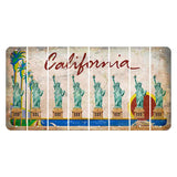 California Coastline Cut License Plate Strips (Set of 8) State Silhouette