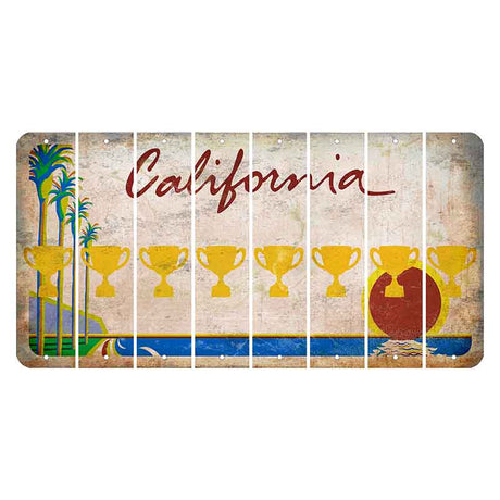 California Coastline Cut License Plate Strips (Set of 8) Train