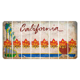 California Coastline Cut License Plate Strips (Set of 8) Campfire