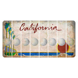 California Coastline Cut License Plate Strips (Set of 8) Golfball