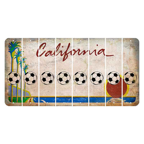 California Coastline Cut License Plate Strips (Set of 8) Snowman