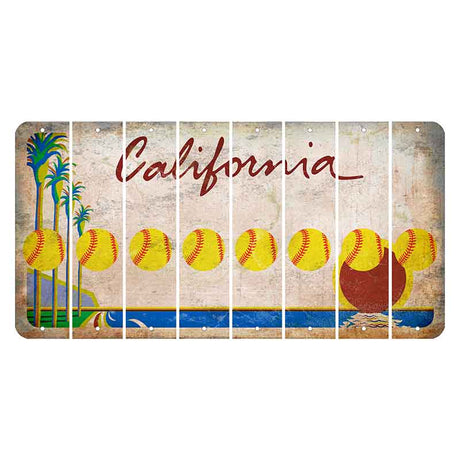 California Coastline Cut License Plate Strips (Set of 8) Soccer Player