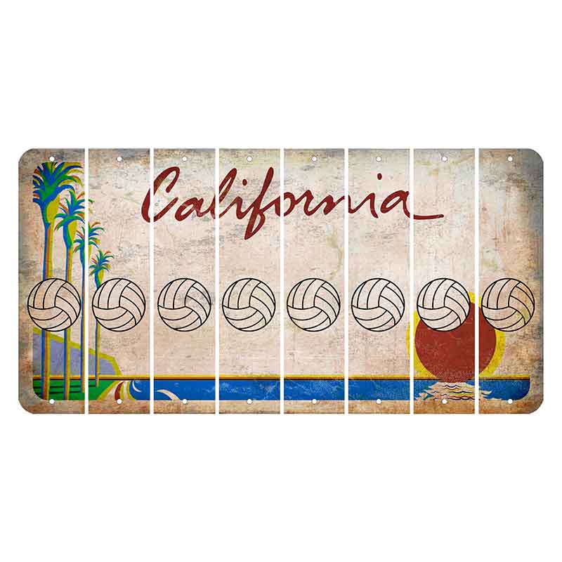 California Coastline Cut License Plate Strips (Set of 8) Trophy