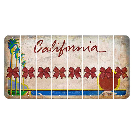 California Coastline Cut License Plate Strips (Set of 8) Cheer Bow