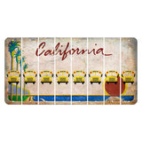 California Coastline Cut License Plate Strips (Set of 8) School Bus