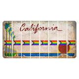 California Coastline Cut License Plate Strips (Set of 8) LGBTQ Flag