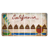 California Coastline Cut License Plate Strips (Set of 8) Emoji - Poop