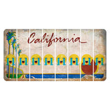 California Coastline Cut License Plate Strips (Set of 8) Emoji - Crying
