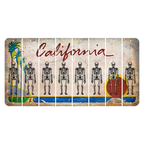 California Coastline Cut License Plate Strips (Set of 8) Skeleton