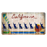California Coastline Cut License Plate Strips (Set of 8) Cat