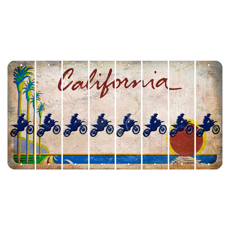 California Coastline Cut License Plate Strips (Set of 8) Dirtbike Rider