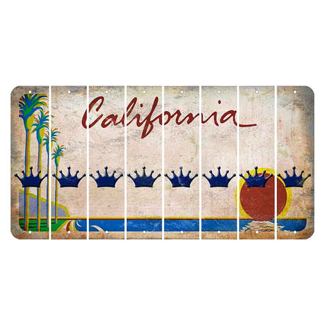 California Coastline Cut License Plate Strips (Set of 8) Crown