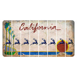 California Coastline Cut License Plate Strips (Set of 8) Reindeer