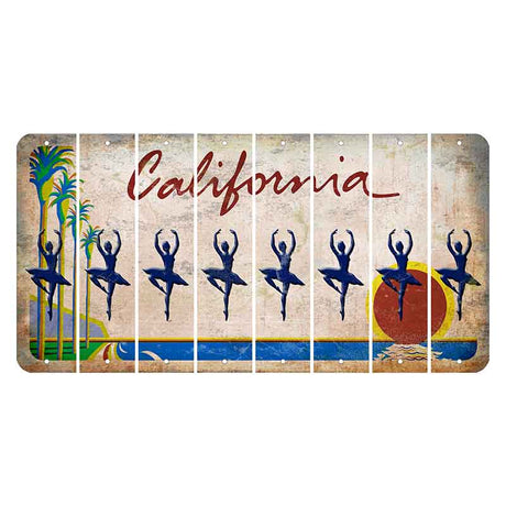 California Coastline Cut License Plate Strips (Set of 8) Ballerina Dancer