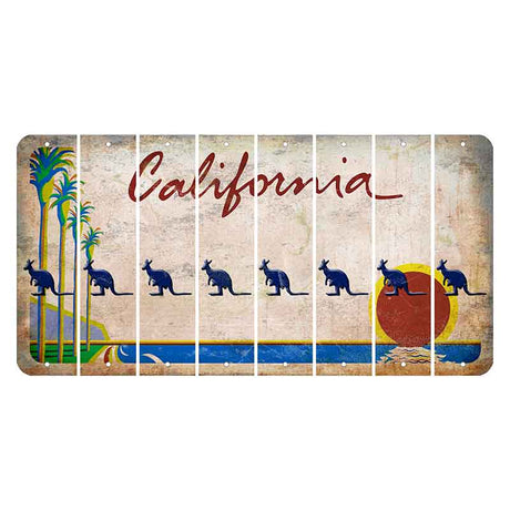 California Coastline Cut License Plate Strips (Set of 8) Kangaroo