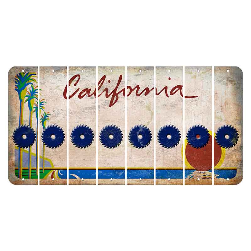California Coastline Cut License Plate Strips (Set of 8) Saw Blade