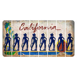 California Coastline Cut License Plate Strips (Set of 8) Cowgirl