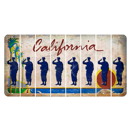California Coastline Cut License Plate Strips (Set of 8) Soldier - Running