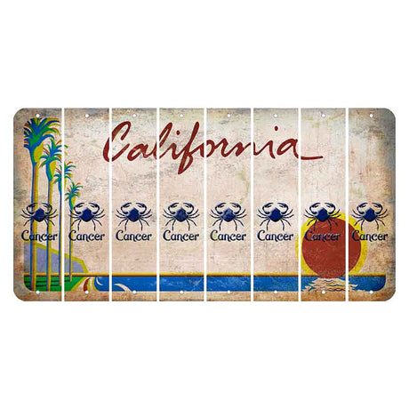California Coastline Cut License Plate Strips (Set of 8) Zodiac Sign - Aries