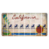 California Coastline Cut License Plate Strips (Set of 8) Zodiac Sign - Cancer