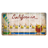 California Coastline Cut License Plate Strips (Set of 8) Witches Hat