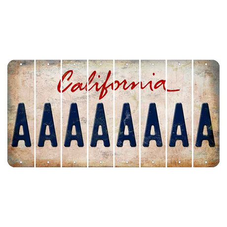 California White Cut License Plate Strips (Set of 8) A