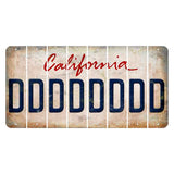 California White Cut License Plate Strips (Set of 8) D