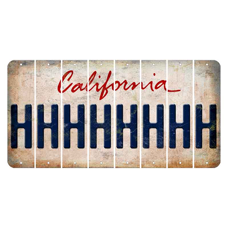 California White Cut License Plate Strips (Set of 8) H