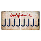 California White Cut License Plate Strips (Set of 8) J
