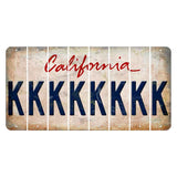 California White Cut License Plate Strips (Set of 8) K