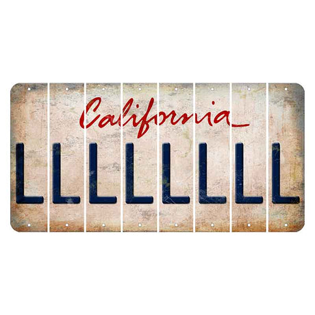 California White Cut License Plate Strips (Set of 8) L