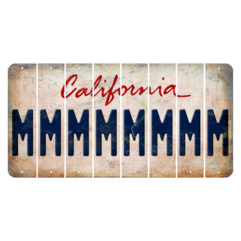 California White Cut License Plate Strips (Set of 8) M