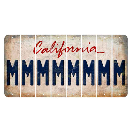 California White Cut License Plate Strips (Set of 8) M